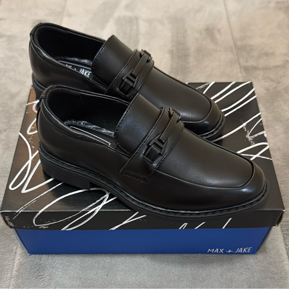 Max + Jake Black Kids Dress Shoes